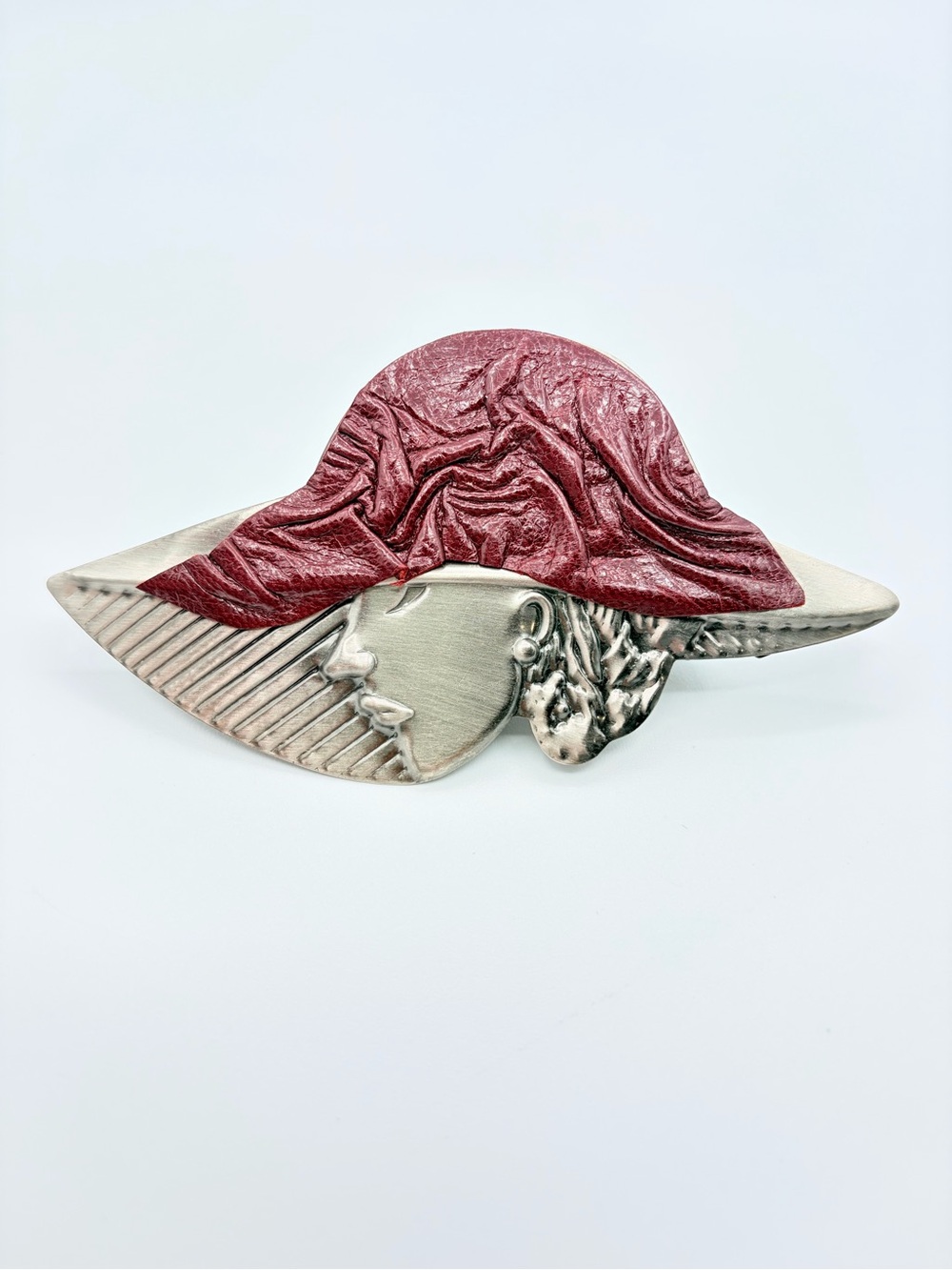 Vintage Art Deco Style Lady in Hat Brooch Hair Barrette Combo